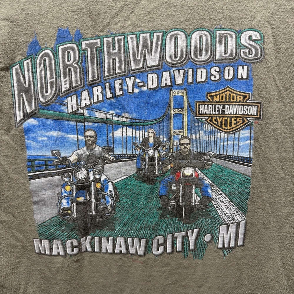Vintage Harley Davidson Mackinaw City Michigan T Shirt Size Medium Made In USA